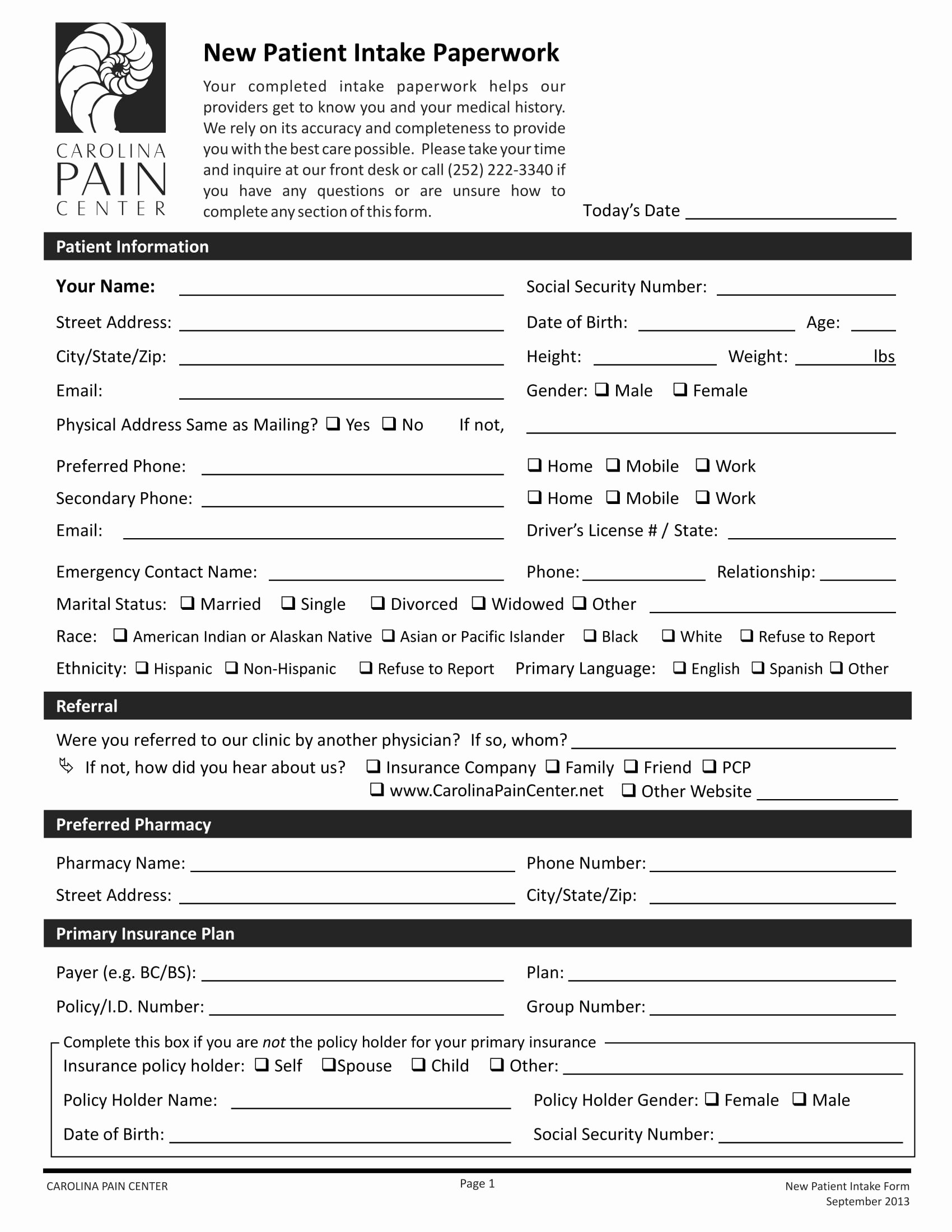 Patient Intake form Template Beautiful 4 New Patient Intake forms Pdf