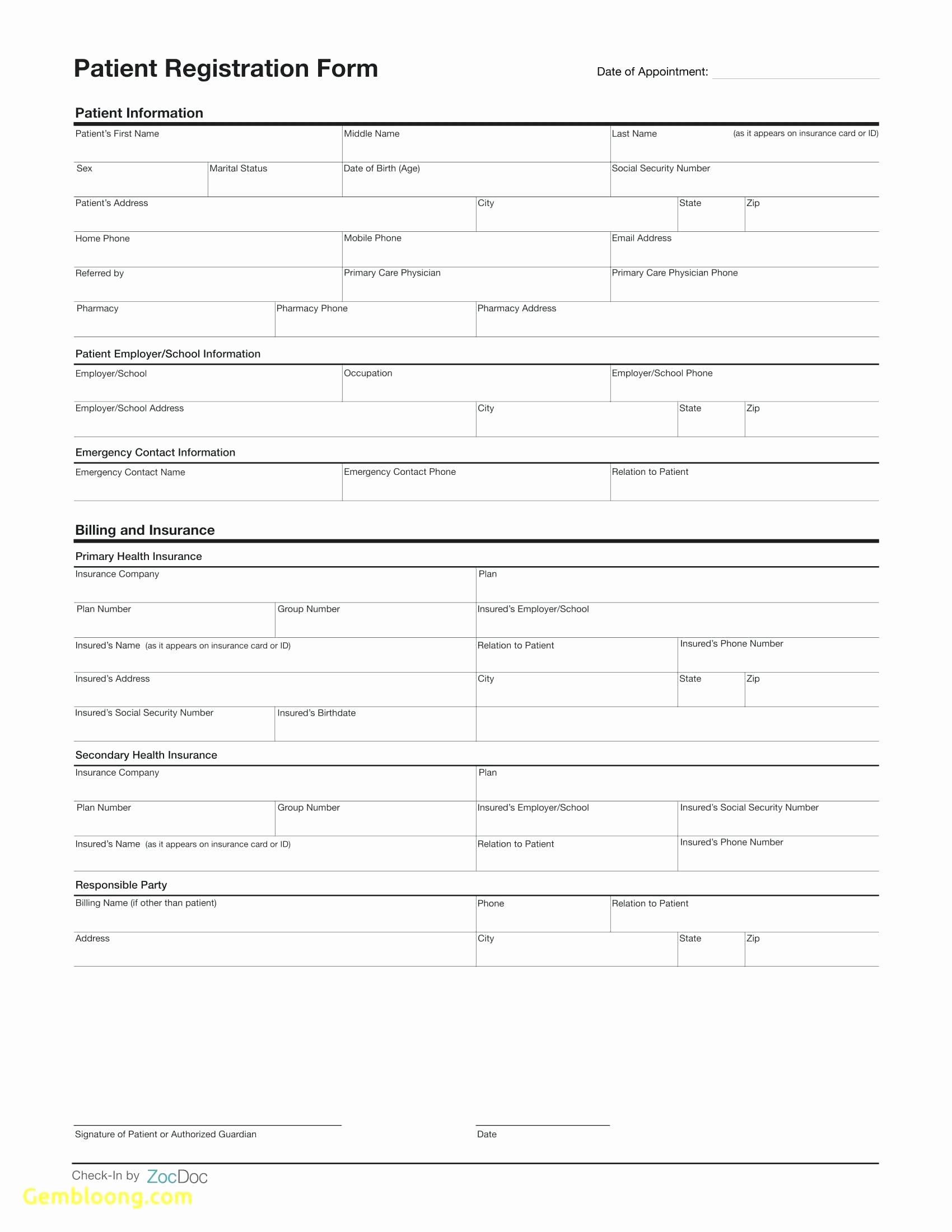 Patient Registration form Template Beautiful Template Patient Registration form Template