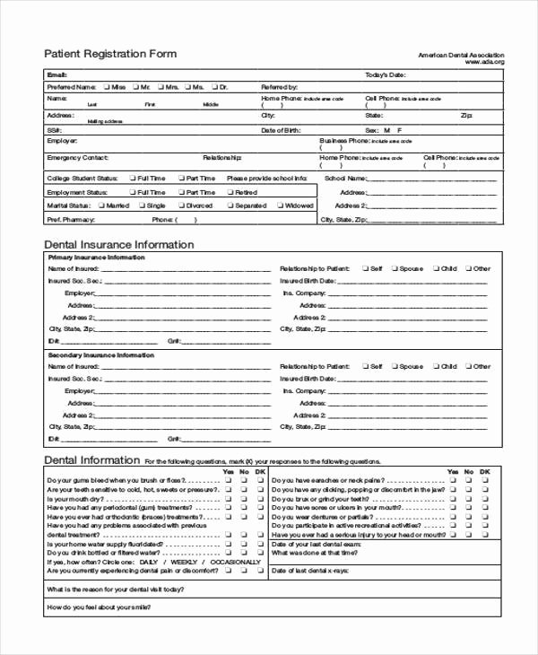 Patient Registration form Template Luxury Registration form Templates