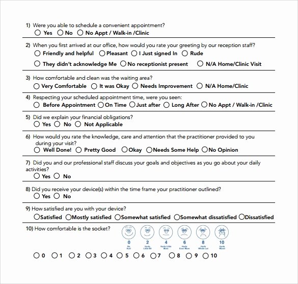 Patient Satisfaction Survey Template Best Of 10 Patient Satisfaction Survey Samples