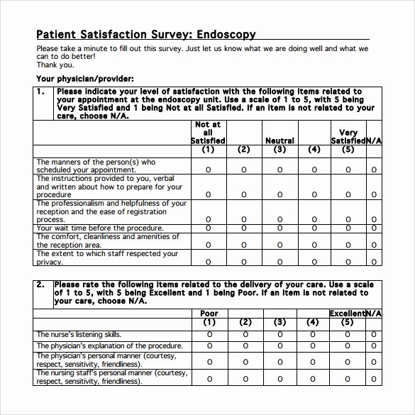 Patient Satisfaction Survey Template Fresh 10 Patient Satisfaction Survey Samples