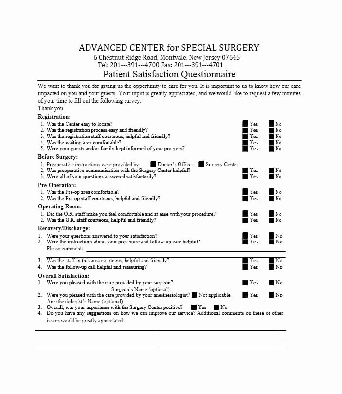 Patient Satisfaction Survey Template Inspirational 54 Effective Patient Satisfaction Survey Templates Questions