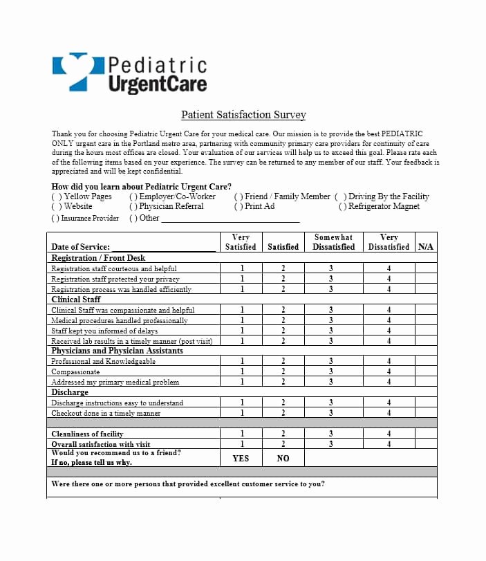 Patient Satisfaction Survey Template Inspirational 54 Effective Patient Satisfaction Survey Templates Questions