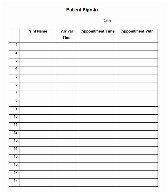 Patient Tracking Excel Template Best Of 75 Sign In Sheet Templates Doc Pdf