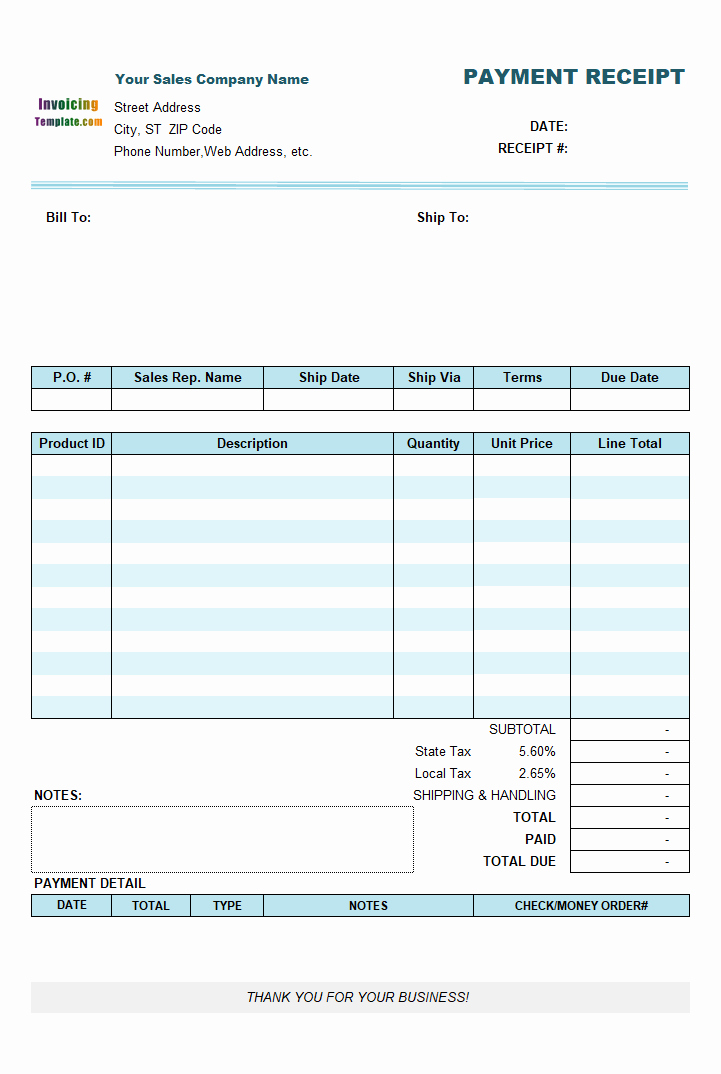 Payment Receipt Template Excel Awesome Payment Receipt Template