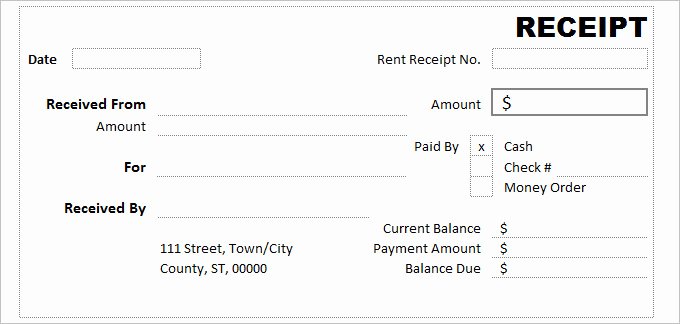 Payment Receipt Template Excel Unique Cash Receipt Template 16 Free Word Excel Documents