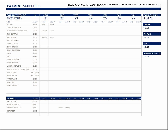 Payment Schedule Template Excel Awesome Bill Payment Schedule Template Excel Elegant Design