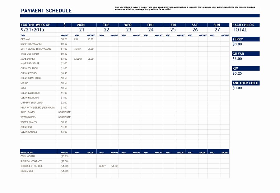 Payment Schedule Template Excel Luxury Billing Schedule Template Excel 33 Great Payment Plan
