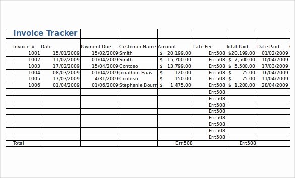 Payment Tracker Excel Template Unique 8 Invoice Tracking Templates – Free Sample Example