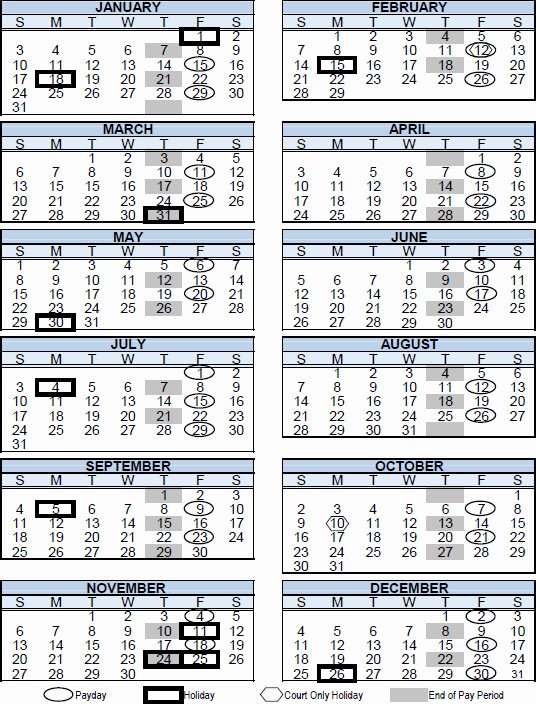 Payroll Calendar 2016 Template Lovely Printable 2016 Payroll Calendar