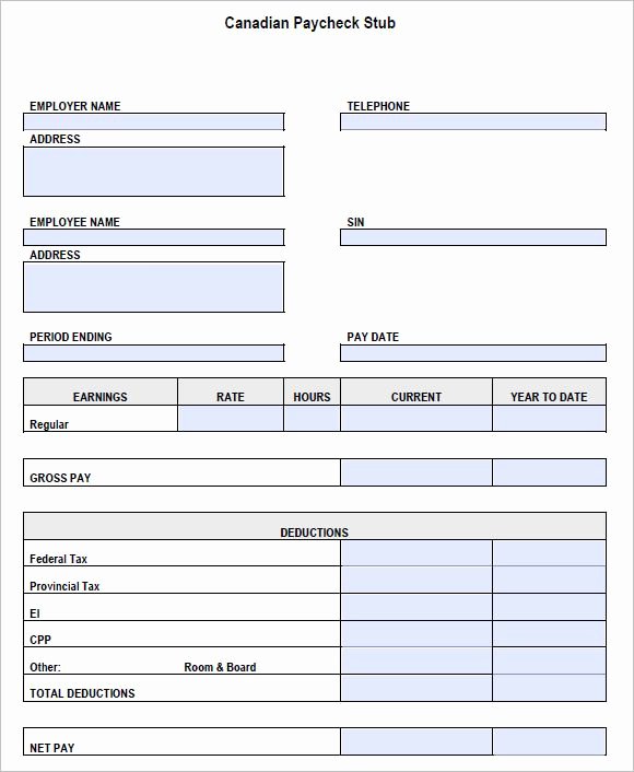 Payroll Check Printing Template Awesome Canadian Pay Stub Template Hannah S Rollins