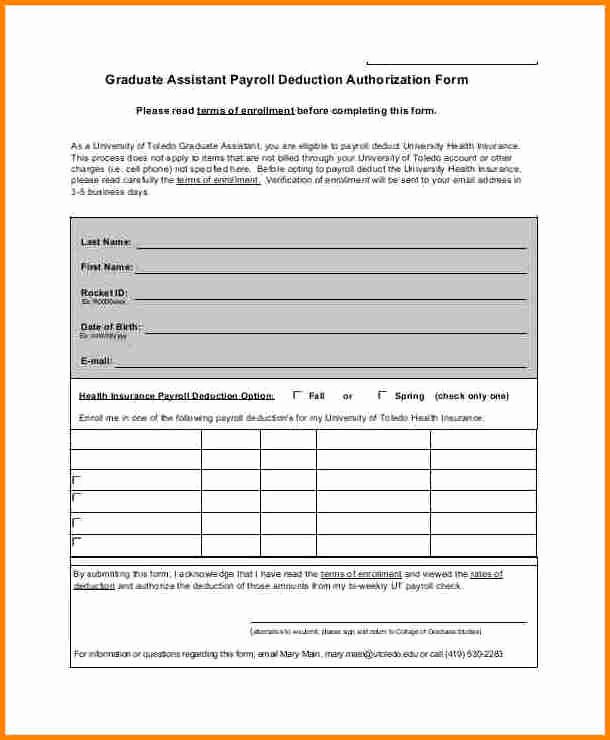 Payroll Deduction Authorization form Template Awesome 11 Payroll Deduction Agreement Template