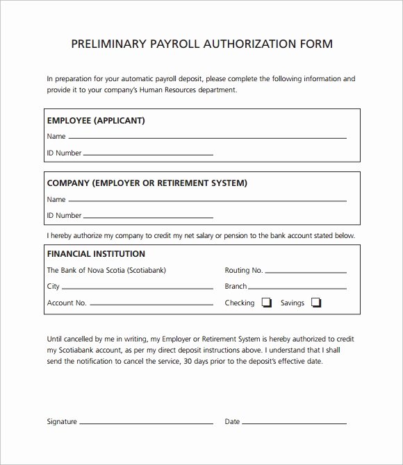 Payroll Deduction Authorization form Template Awesome 7 Payroll Authorization forms