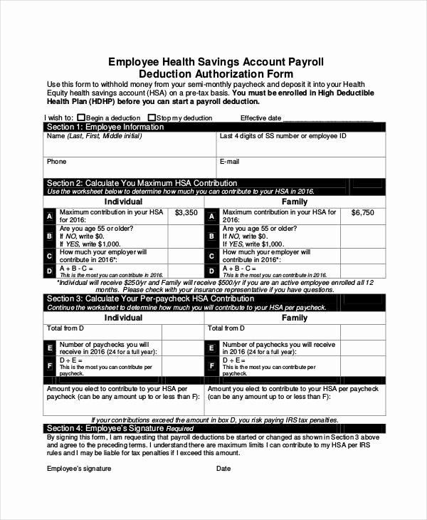 Payroll Deduction Authorization form Template Awesome Payroll Deduction form Template 10 Free Sample Example