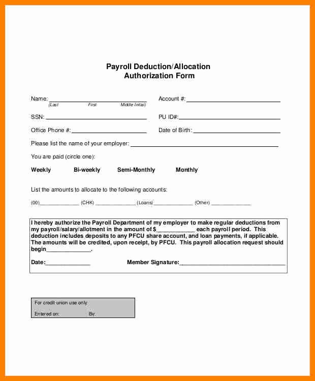 Payroll Deduction Authorization form Template Best Of 6 Payroll Deduction Agreement