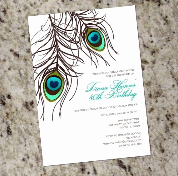 Peacock Wedding Invitations Template Awesome Peacock Invitation Printable Design Wedding Birthday or