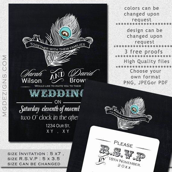 Peacock Wedding Invitations Template Awesome Printable Wedding Invitation Template Garden Wedding