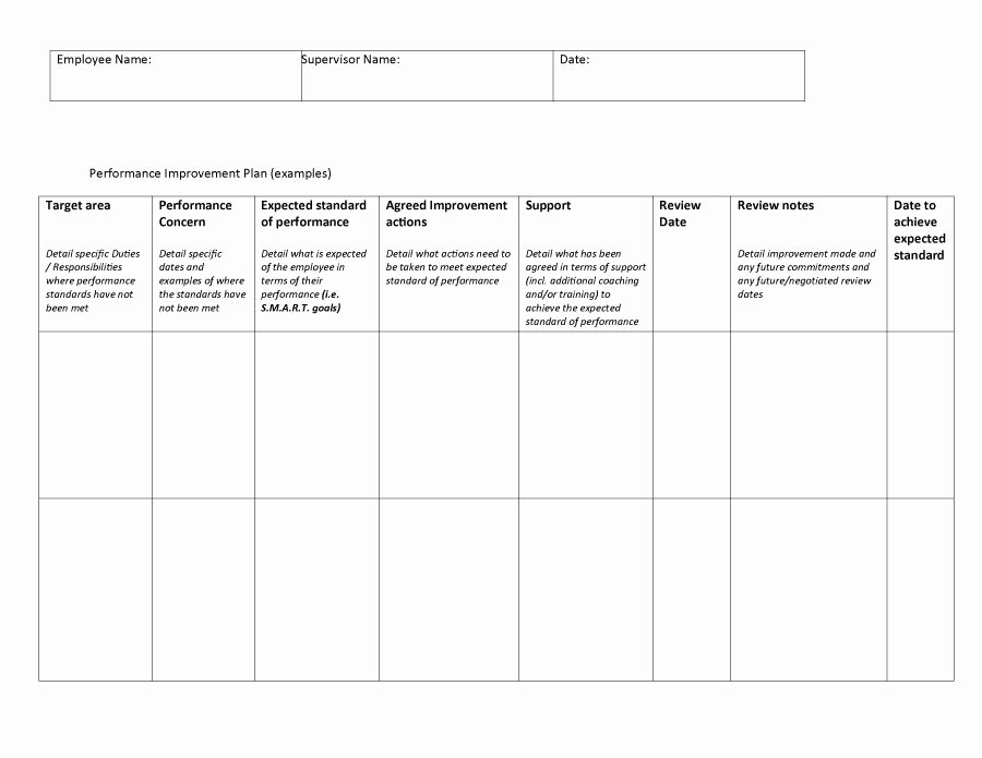 Performance Action Plan Template Luxury 40 Performance Improvement Plan Templates &amp; Examples