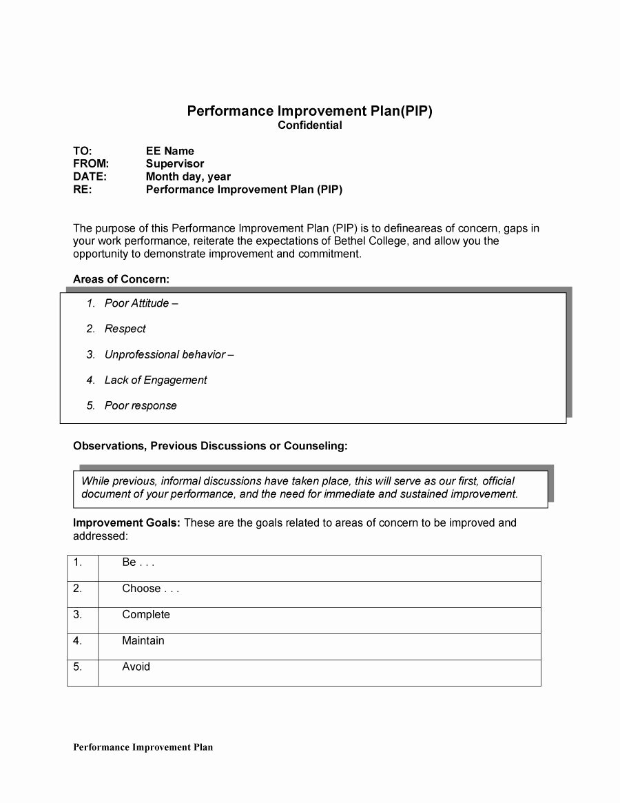 Performance Development Plan Template Awesome 40 Performance Improvement Plan Templates &amp; Examples