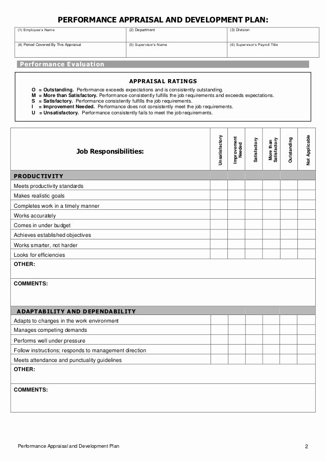 Performance Evaluation form Template Elegant Professional Unbranded Performance Appraisal form