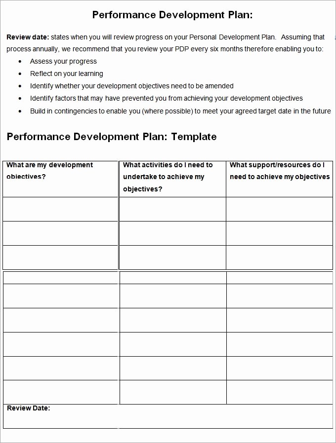 Performance Management Plan Template Luxury Performance Development Plan Template Development Plan