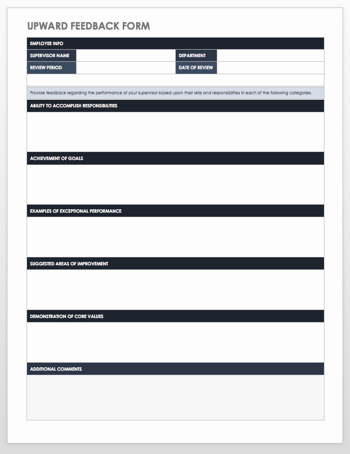 Performance Review form Template Beautiful Free Employee Performance Review Templates Smartsheet