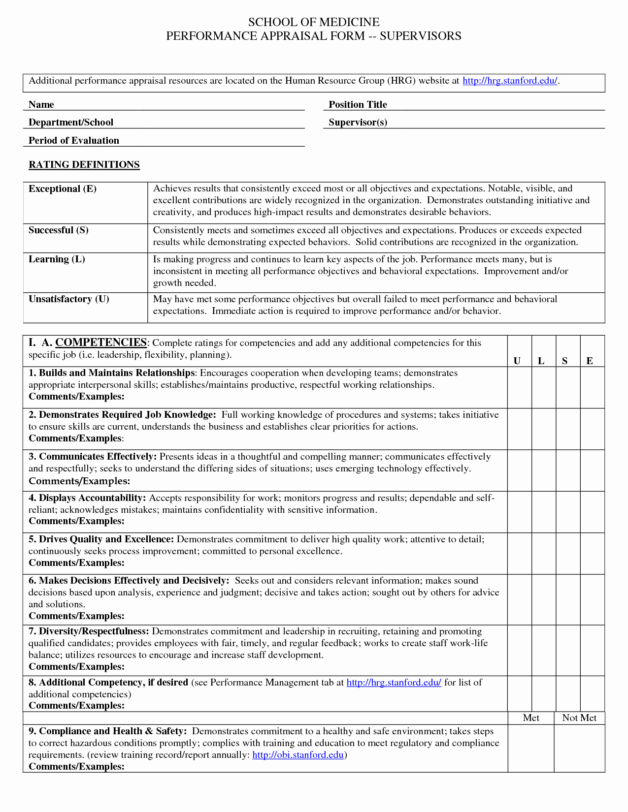 Performance Review form Template Elegant Simple Performance Appraisal Template Example