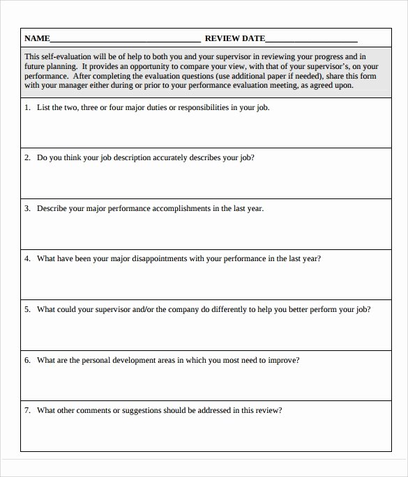 Performance Review Template for Managers Best Of 8 Performance Review Samples