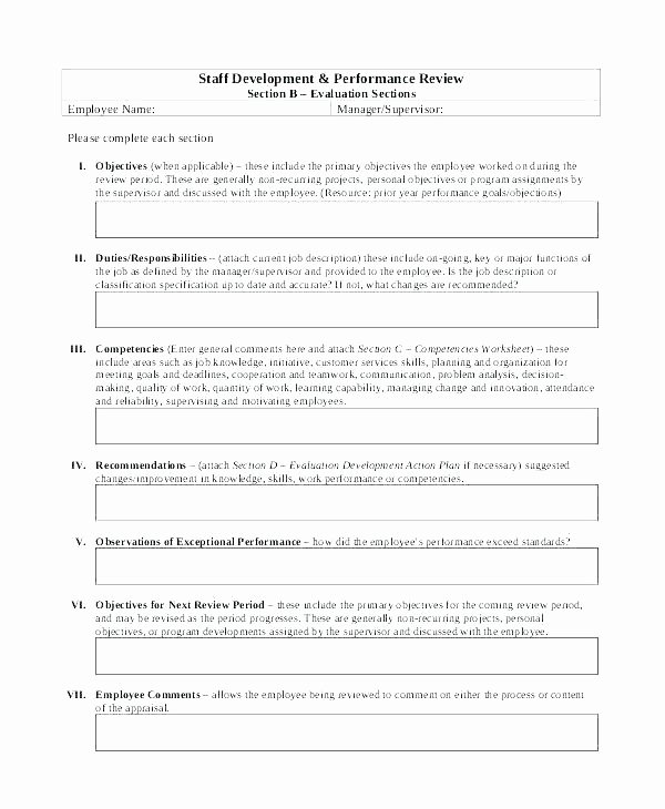 Performance Review Template for Managers Inspirational Performance Appraisal Template for Managers Performance