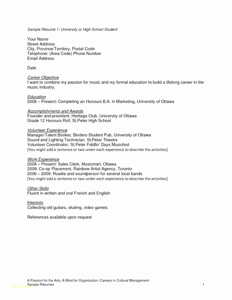 Performing Arts Resume Template New Performing Arts Cv Template Resume New Best Free