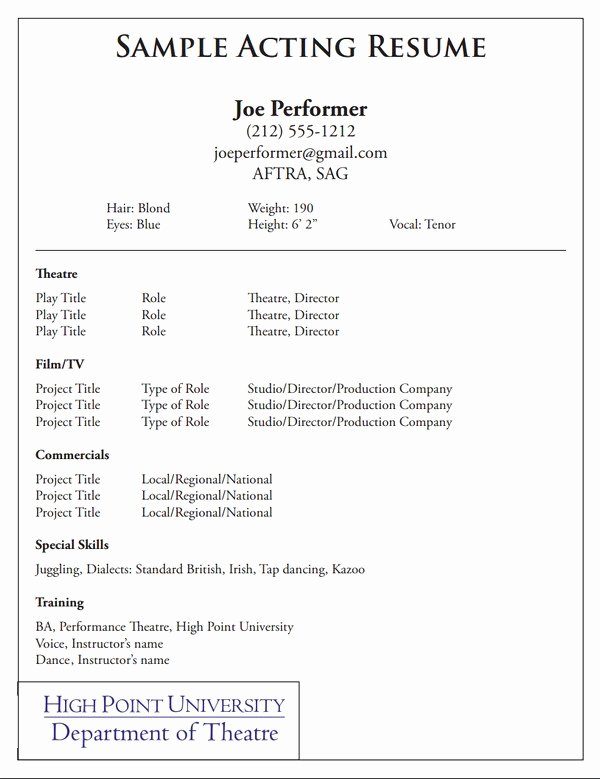 Performing Arts Resume Template New Performing Arts Series Resumes Jan 26 Arts Resumeportfolio