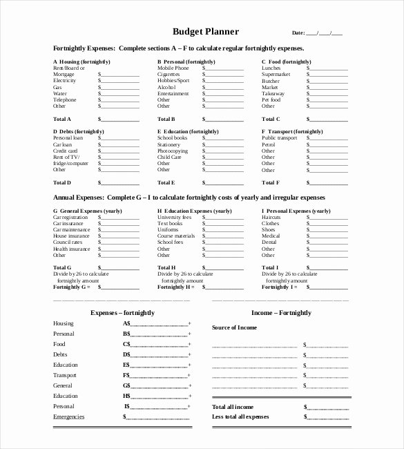 Personal Budget Planning Template Best Of Personal Bud Template – 10 Free Word Excel Pdf
