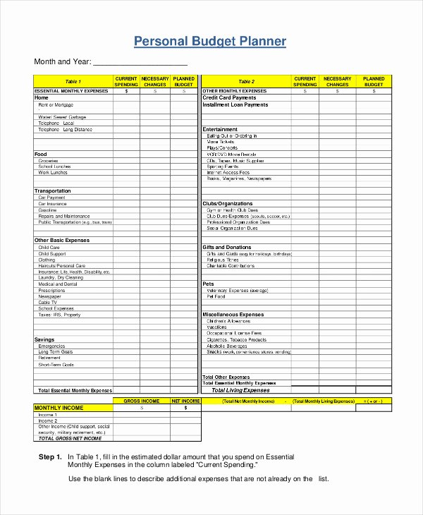 Personal Budget Planning Template Inspirational Free Personal Bud Template 9 Free Excel Pdf