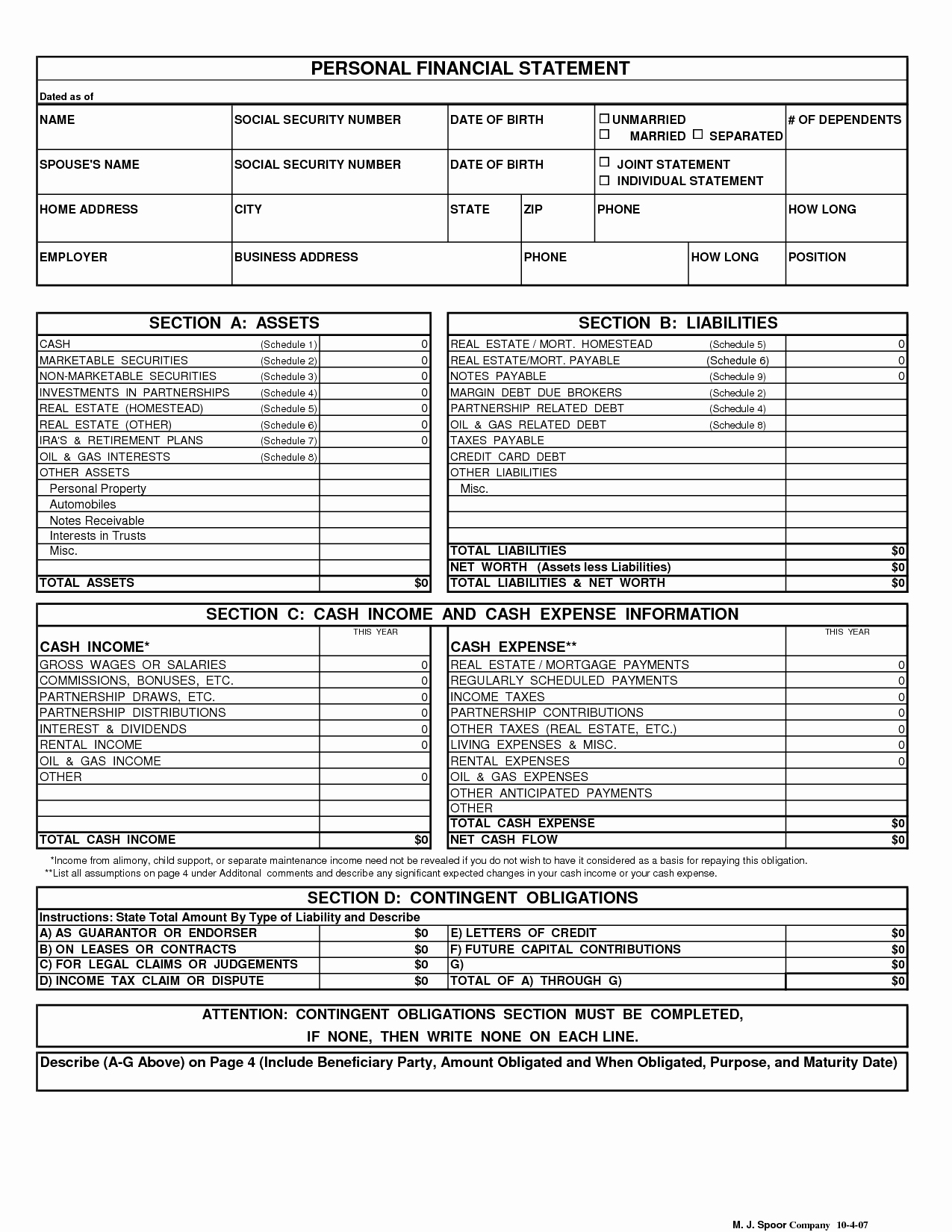 Personal Finance Planner Template Lovely Personal Financial Statement Template