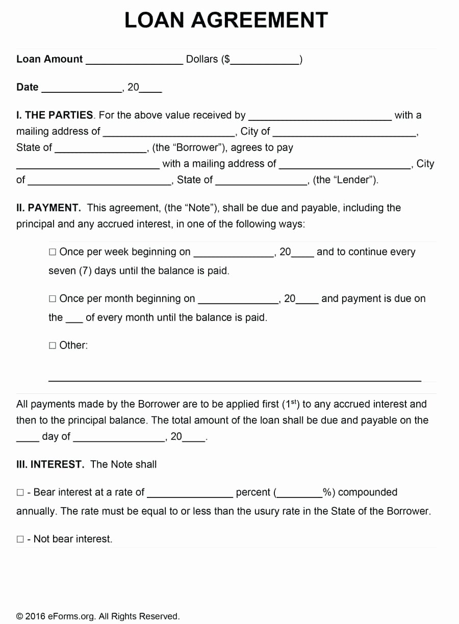 Personal Loan Agreement Template Free Fresh Template Loan Agreement Template Microsoft