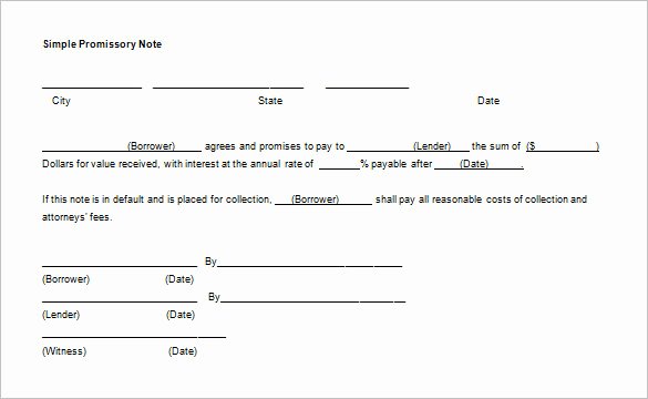 Personal Loan Promissory Note Template Awesome 35 Promissory Note Templates Doc Pdf