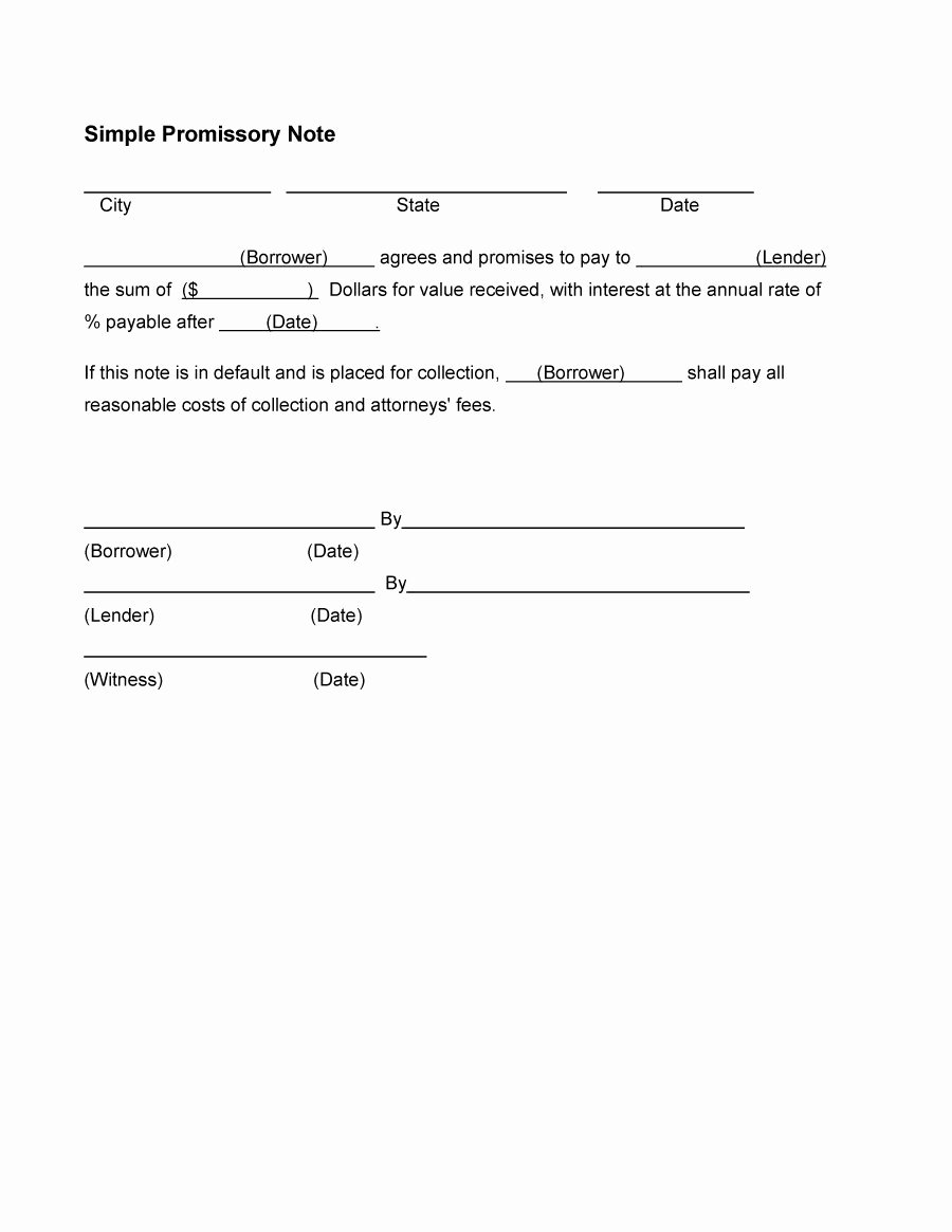Personal Loan Promissory Note Template New 45 Free Promissory Note Templates &amp; forms [word &amp; Pdf]
