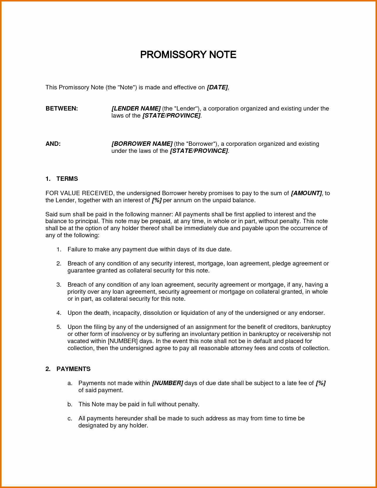 Personal Loan Promissory Note Template Unique 8 Free Promissory Note Template for Personal