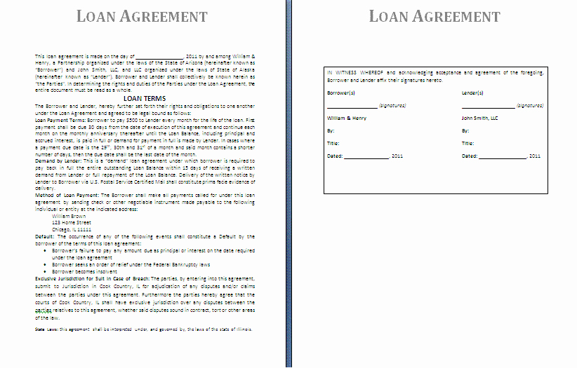 Personal Loan Template Free Awesome Sample Personal Loan Agreementreference Letters Words