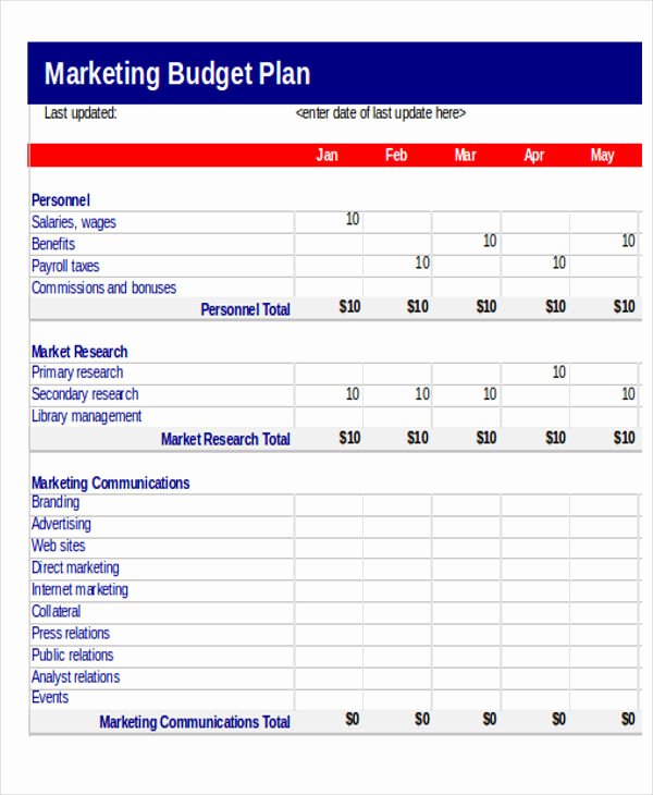 Personal Marketing Plan Template Fresh 25 Bud Templates In Excel