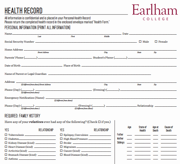 Personal Medical Record Template Beautiful 4 Personal Medical Health Record Sheets – Word Templates