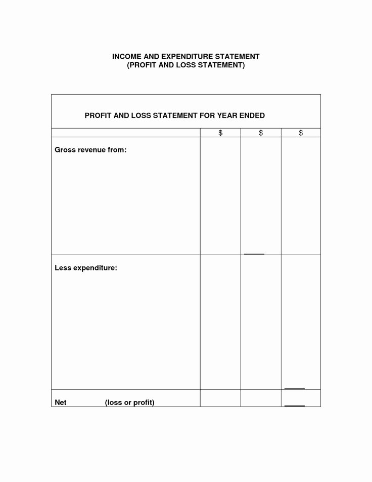 Personal Profit and Loss Template Lovely Printable Profit and Loss Template