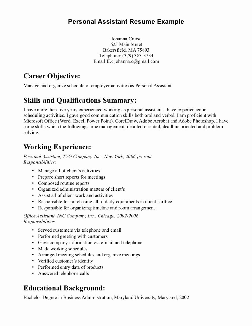 Personal Trainer Resume Template Awesome Personal Resume Template