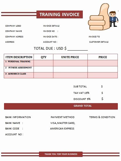 Personal Trainer Workout Template Awesome 30 Personal Training Invoice Templates for Professionals