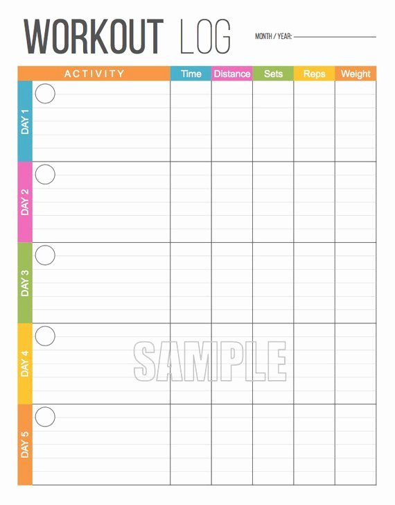 Personal Trainer Workout Template Elegant Workout Log Exercise Log Printable for Health and Fitness