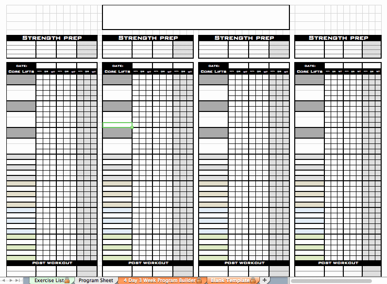 Personal Training Workout Template Best Of Excel Personal Training Templates Excel Training Designs