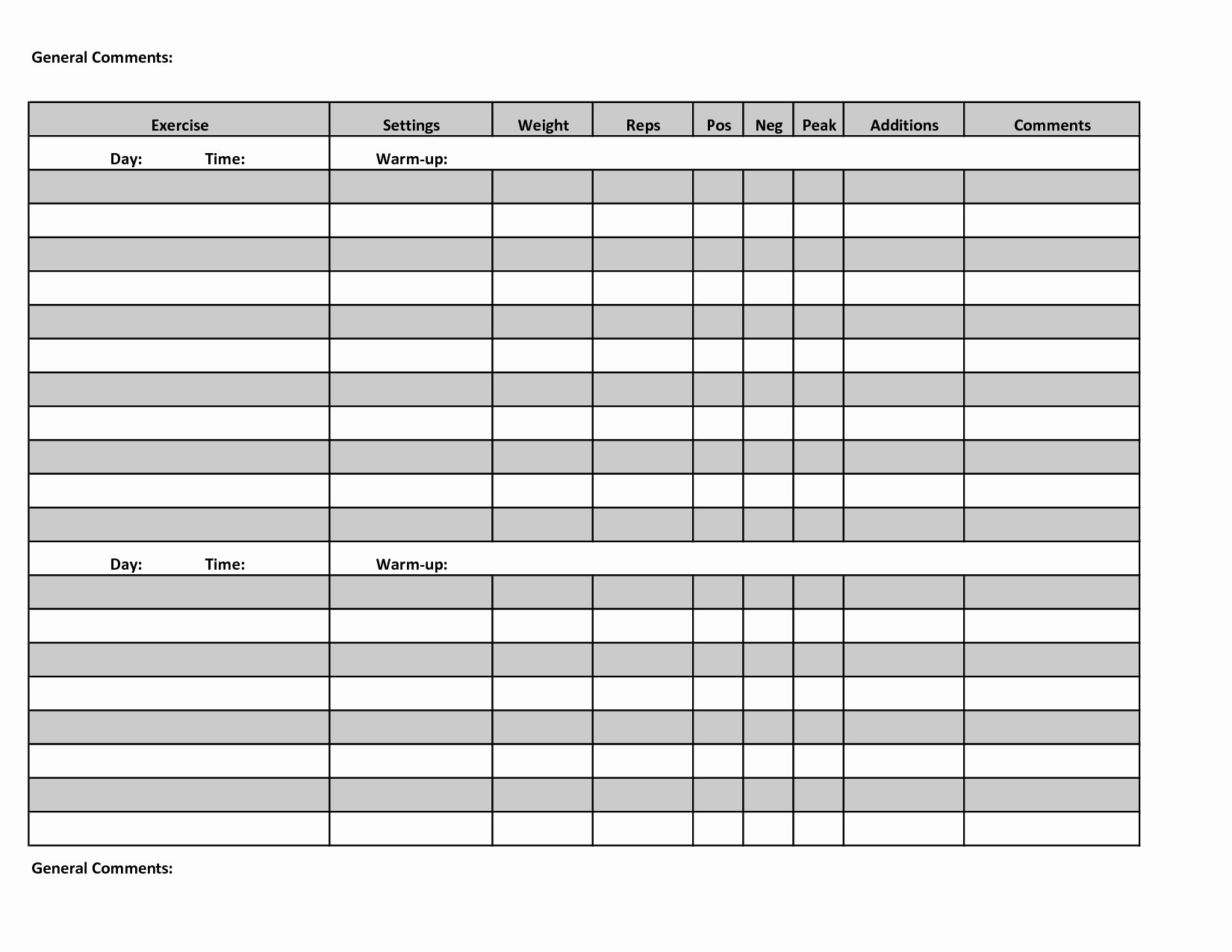 Personal Training Workout Template Inspirational Workout Templates for Personal Trainers