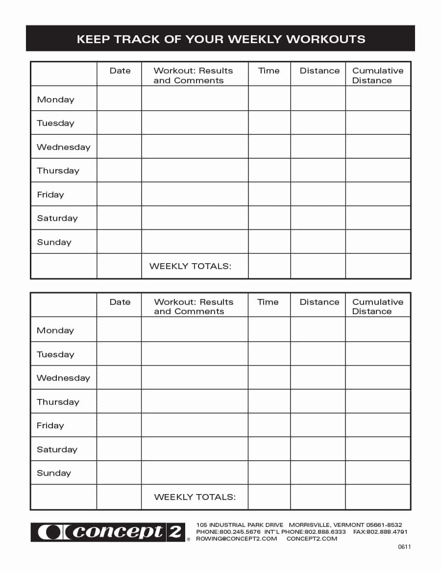 Personal Training Workout Template Lovely 40 Effective Workout Log &amp; Calendar Templates Template Lab