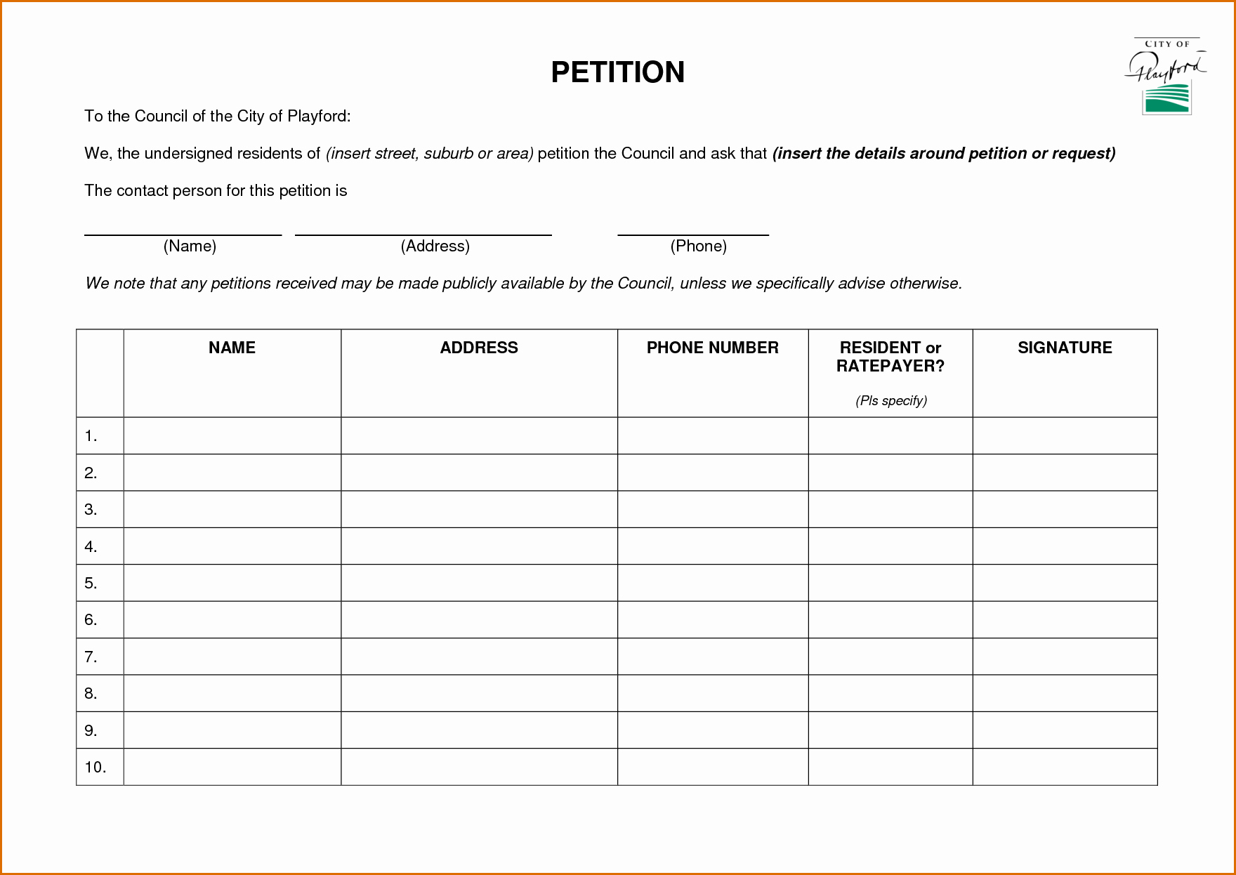 Petition Template Microsoft Word Beautiful 5 Petition Template
