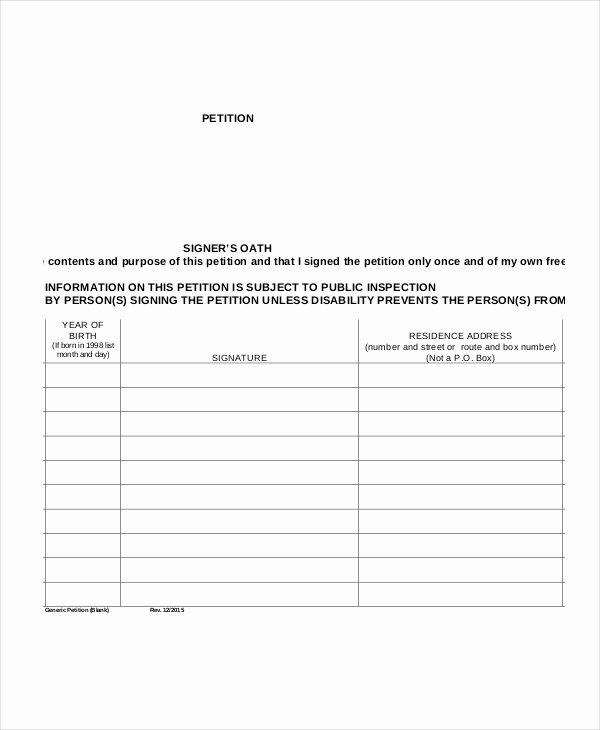 Petition Template Microsoft Word Best Of Petition Template 11 Free Word Pdf Documents Download